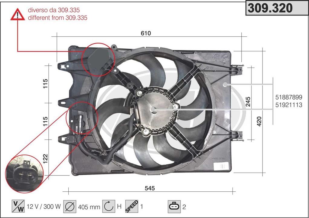 AHE 309.320 Вентилятор радіатора охолодження 309320: Купити в Україні - Добра ціна на EXIST.UA!
