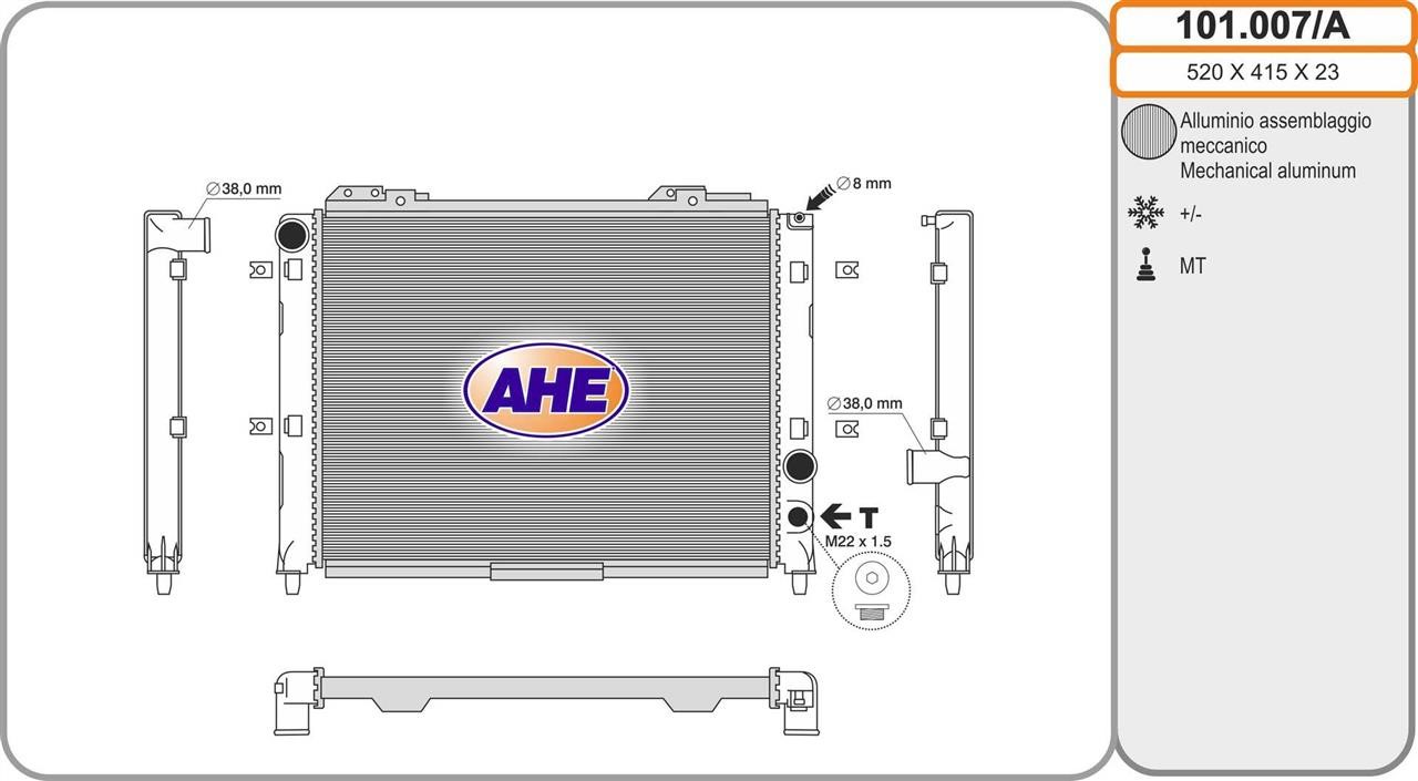 AHE 101.007/A Радіатор охолодження двигуна 101007A: Купити в Україні - Добра ціна на EXIST.UA!