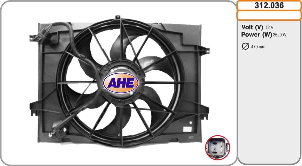 AHE 312.036 Вентилятор радіатора охолодження 312036: Купити в Україні - Добра ціна на EXIST.UA!