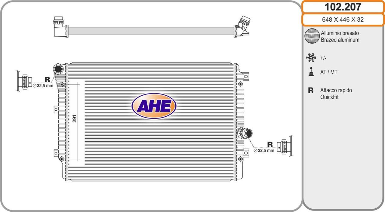 AHE 102.207 Радіатор охолодження двигуна 102207: Купити в Україні - Добра ціна на EXIST.UA!