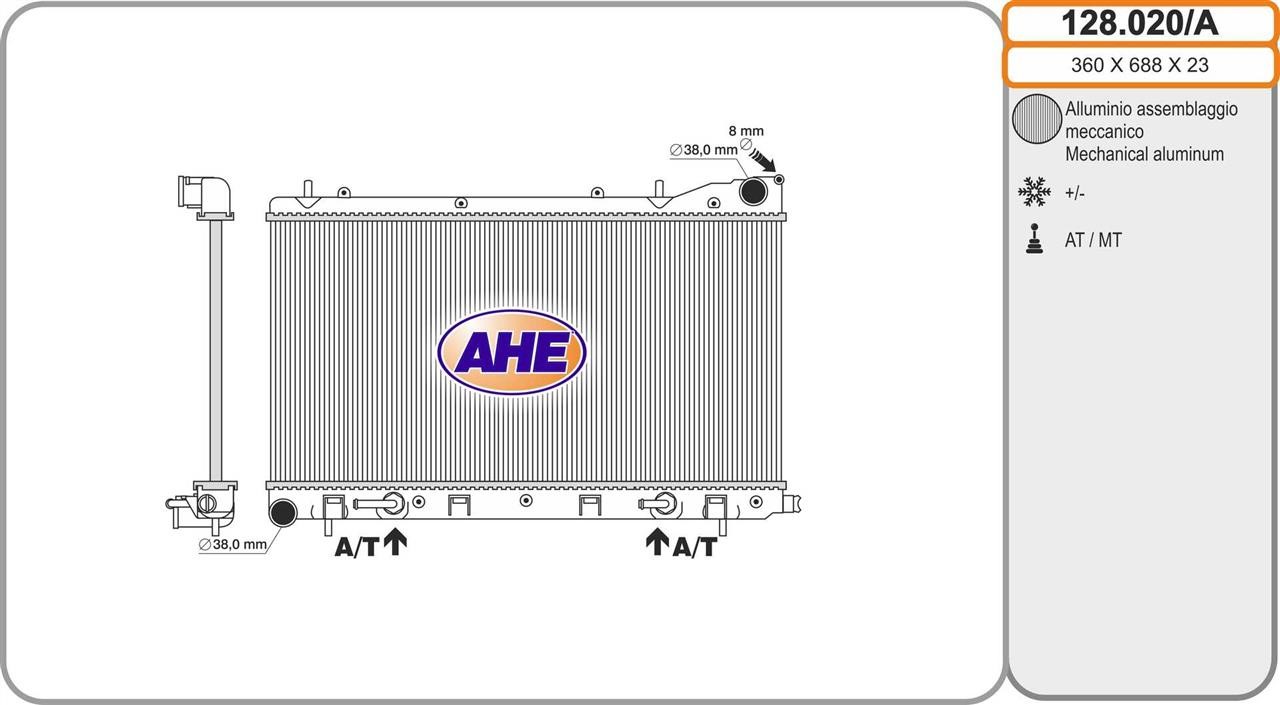 AHE 128.020/A Радіатор охолодження двигуна 128020A: Купити в Україні - Добра ціна на EXIST.UA!