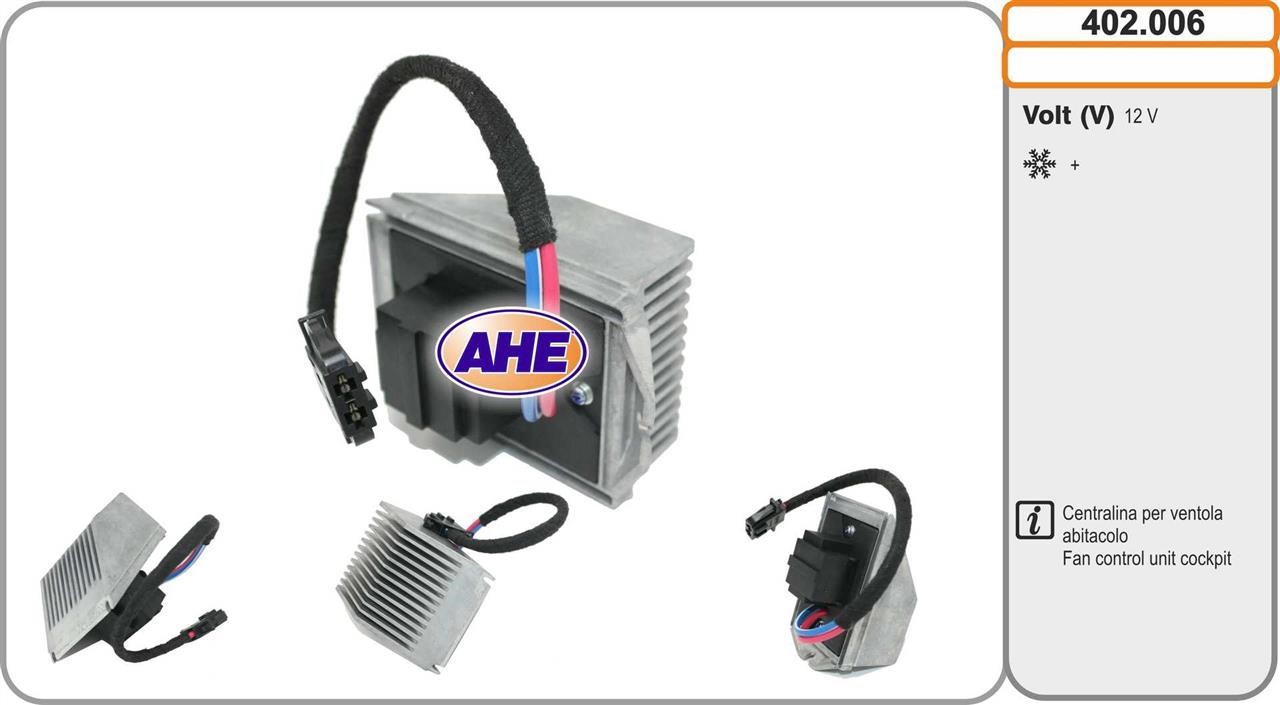 AHE 402.006 Додатковий резистор, електродвигун вентилятора радіатора 402006: Купити в Україні - Добра ціна на EXIST.UA!