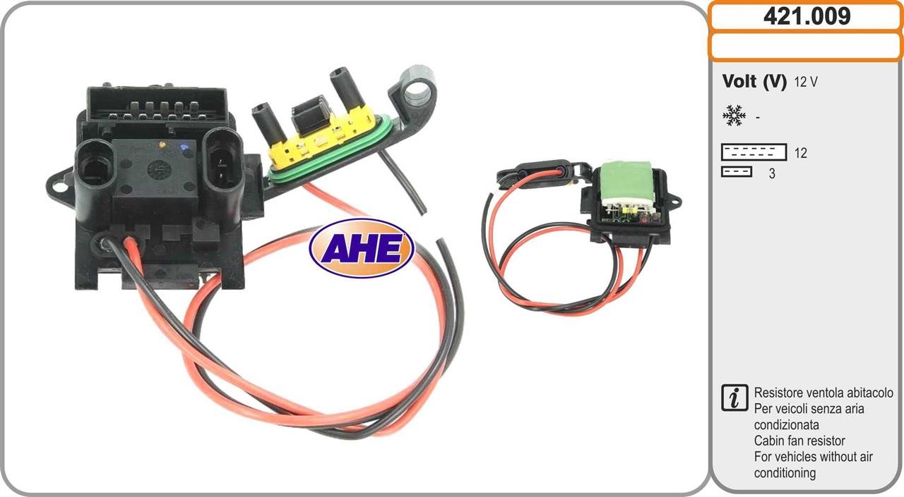 AHE 421.009 Додатковий резистор, електродвигун вентилятора радіатора 421009: Купити в Україні - Добра ціна на EXIST.UA!