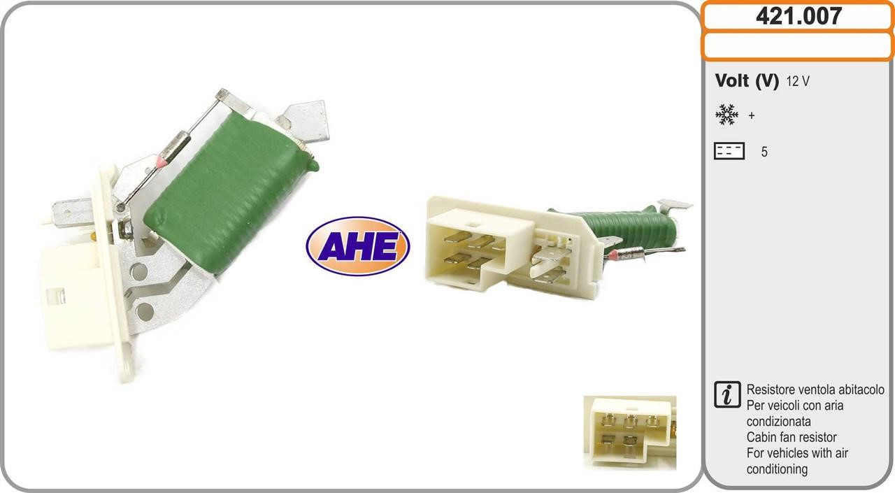 AHE 421.007 Додатковий резистор, електродвигун вентилятора радіатора 421007: Купити в Україні - Добра ціна на EXIST.UA!