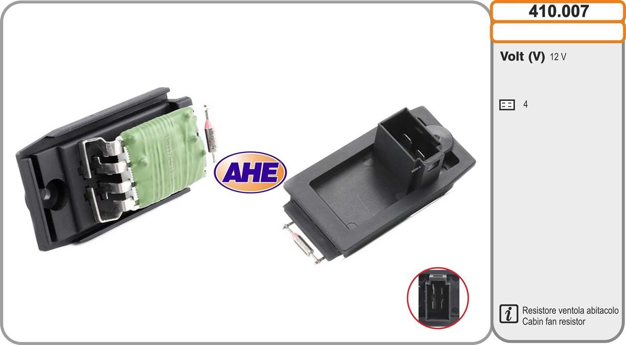 AHE 410.007 Додатковий резистор, електродвигун вентилятора радіатора 410007: Купити в Україні - Добра ціна на EXIST.UA!