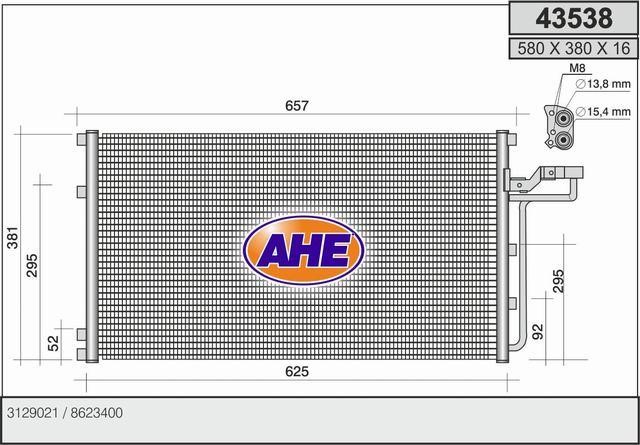 AHE 43538 Радіатор кондиціонера (Конденсатор) 43538: Купити в Україні - Добра ціна на EXIST.UA!