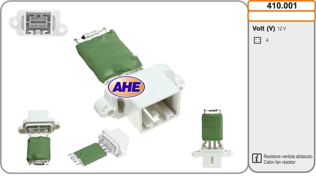 AHE 410.001 Додатковий резистор, електродвигун вентилятора радіатора 410001: Купити в Україні - Добра ціна на EXIST.UA!