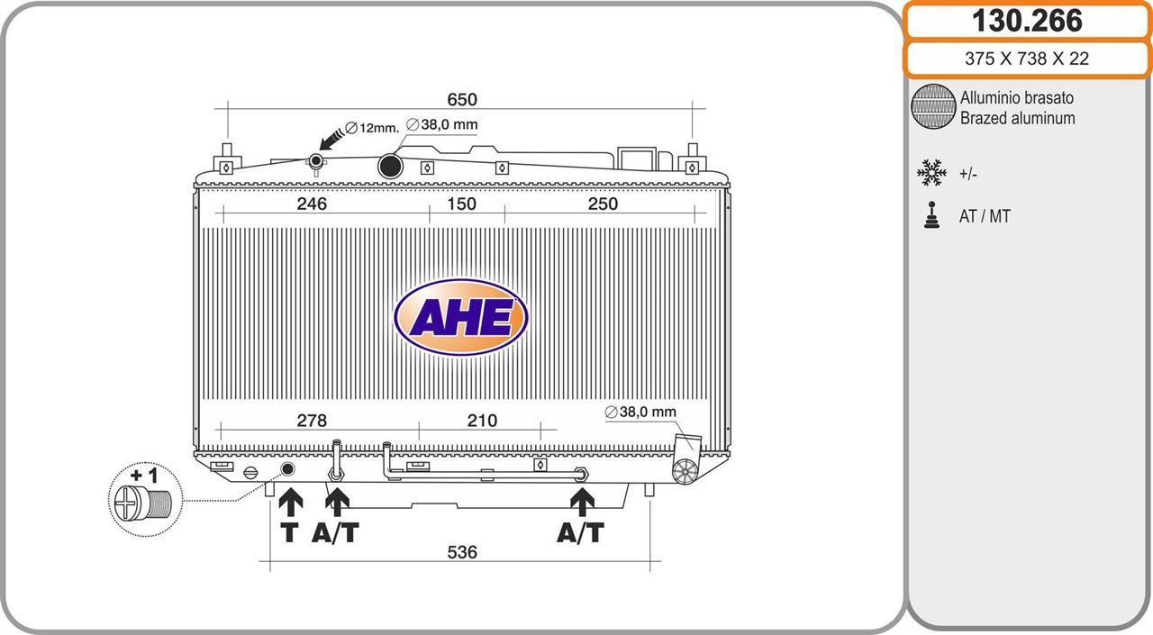 AHE 130.266 Радіатор охолодження двигуна 130266: Приваблива ціна - Купити в Україні на EXIST.UA!