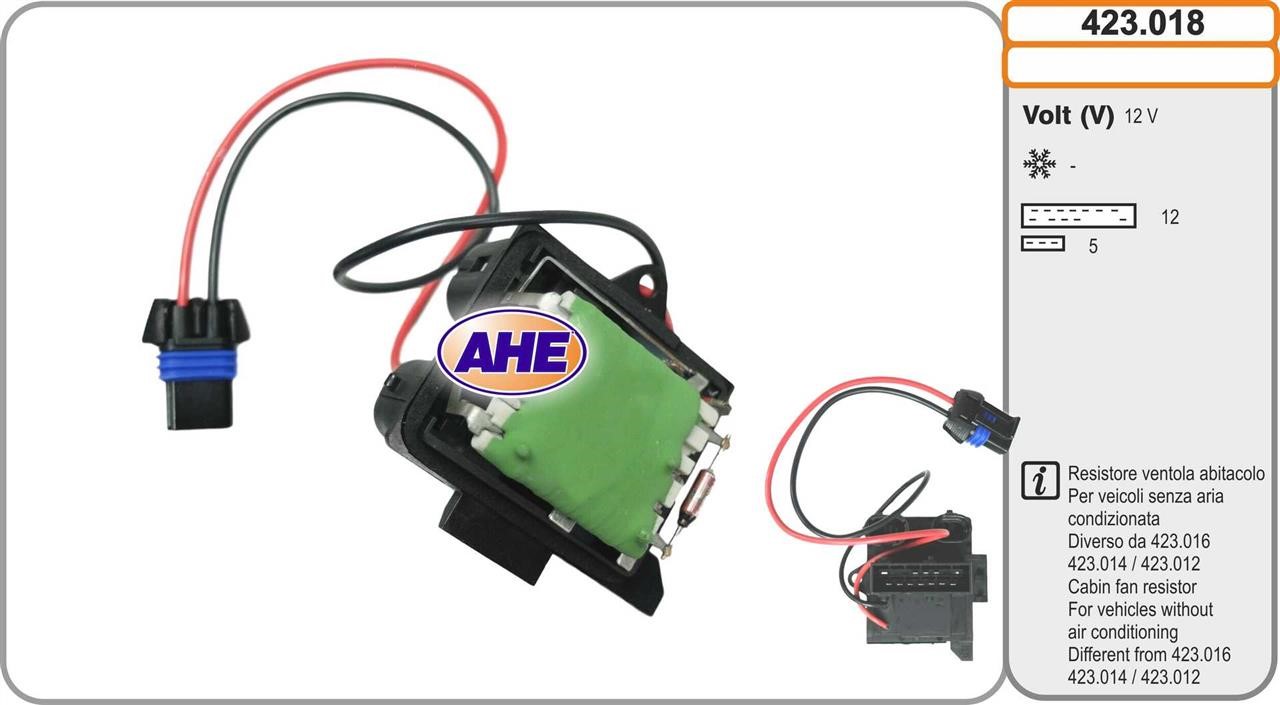 AHE 423.018 Додатковий резистор, електродвигун вентилятора радіатора 423018: Купити в Україні - Добра ціна на EXIST.UA!