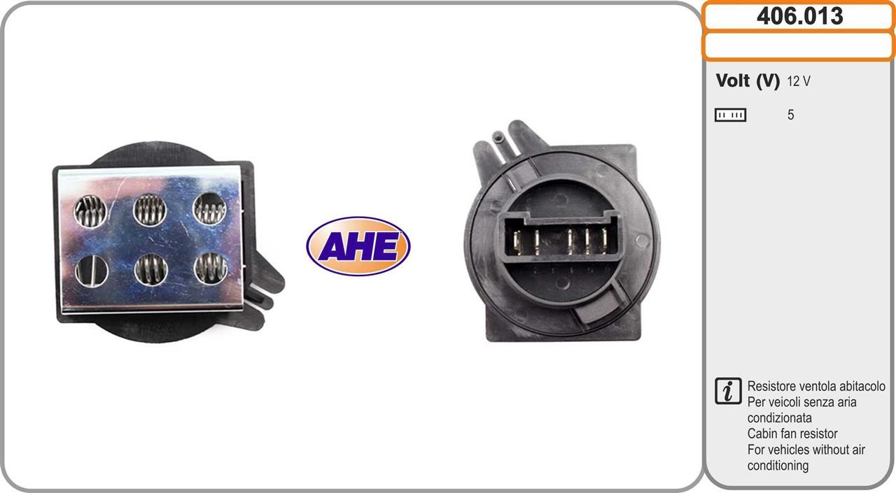 AHE 406.013 Додатковий резистор, електродвигун вентилятора радіатора 406013: Купити в Україні - Добра ціна на EXIST.UA!