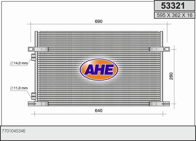 AHE 53321 Радіатор кондиціонера (Конденсатор) 53321: Купити в Україні - Добра ціна на EXIST.UA!