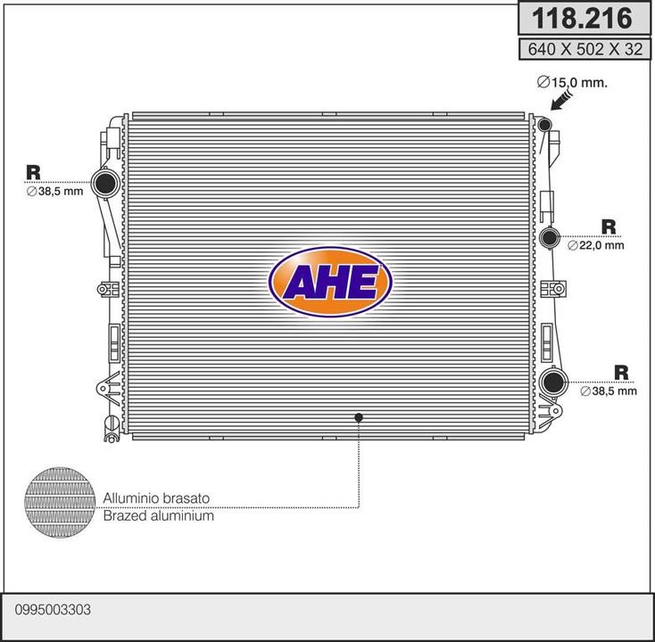 AHE 118216 Радіатор охолодження двигуна 118216: Купити в Україні - Добра ціна на EXIST.UA!