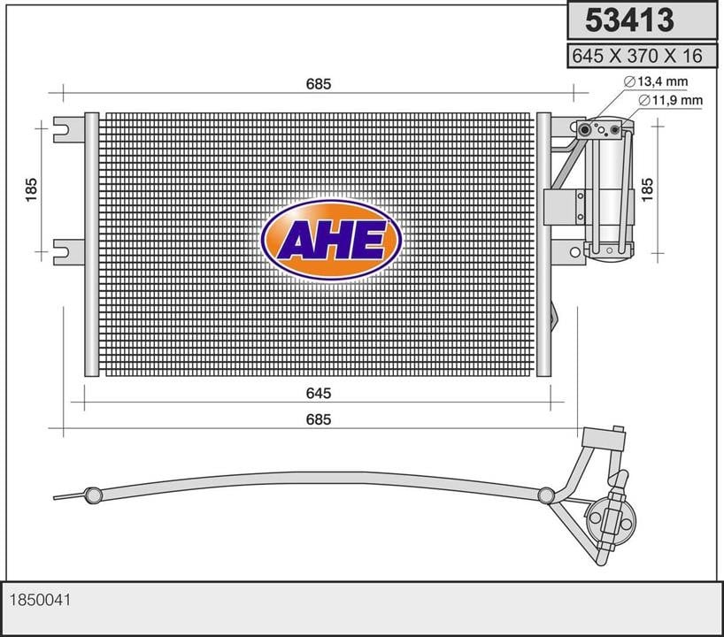 AHE 53413 Радіатор кондиціонера (Конденсатор) 53413: Купити в Україні - Добра ціна на EXIST.UA!
