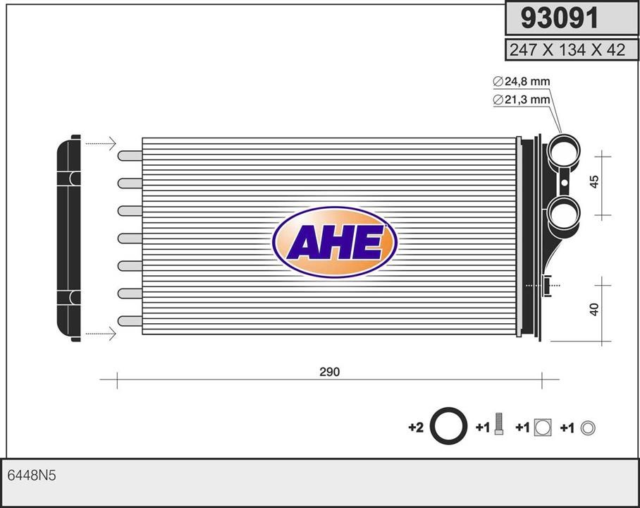 AHE 93091 Радіатор опалювача салону 93091: Купити в Україні - Добра ціна на EXIST.UA!