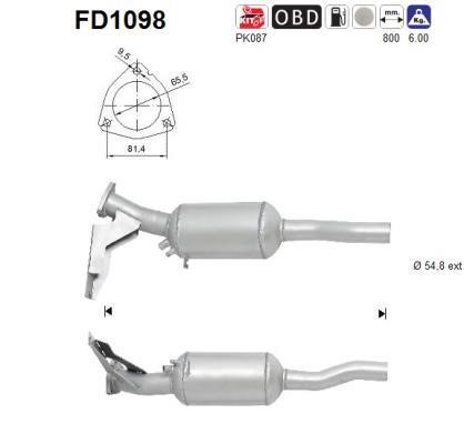 As FD1098 Протисажний/пиловий фільтр, система відведення ВГ FD1098: Купити в Україні - Добра ціна на EXIST.UA!