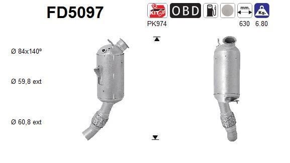 As FD5097 Протисажний/пиловий фільтр, система відведення ВГ FD5097: Купити в Україні - Добра ціна на EXIST.UA!