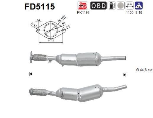 As FD5115 Протисажний/пиловий фільтр, система відведення ВГ FD5115: Купити в Україні - Добра ціна на EXIST.UA!