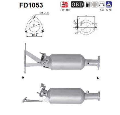 As FD1053 Фільтр сажевий DPF FD1053: Купити в Україні - Добра ціна на EXIST.UA!