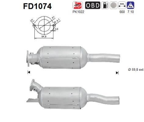 As FD1074 Протисажний/пиловий фільтр, система відведення ВГ FD1074: Купити в Україні - Добра ціна на EXIST.UA!