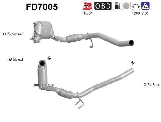 As FD7005 Фільтр сажевий DPF FD7005: Купити в Україні - Добра ціна на EXIST.UA!