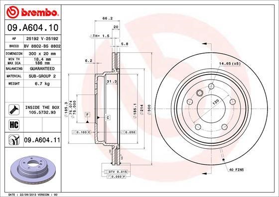 AP (Brembo) 25192 V Диск гальмівний 25192V: Купити в Україні - Добра ціна на EXIST.UA!