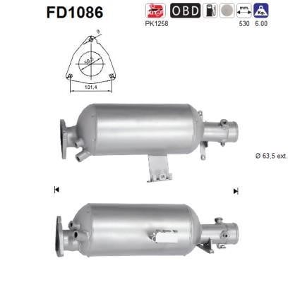 As FD1086 Протисажний/пиловий фільтр, система відведення ВГ FD1086: Купити в Україні - Добра ціна на EXIST.UA!