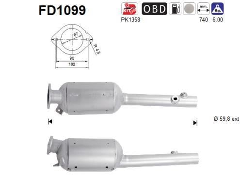 As FD1099 Протисажний/пиловий фільтр, система відведення ВГ FD1099: Купити в Україні - Добра ціна на EXIST.UA!