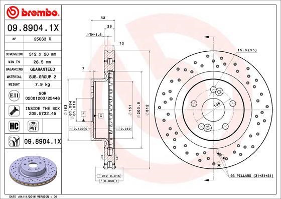 AP (Brembo) 25063 X Гальмівний диск 25063X: Купити в Україні - Добра ціна на EXIST.UA!