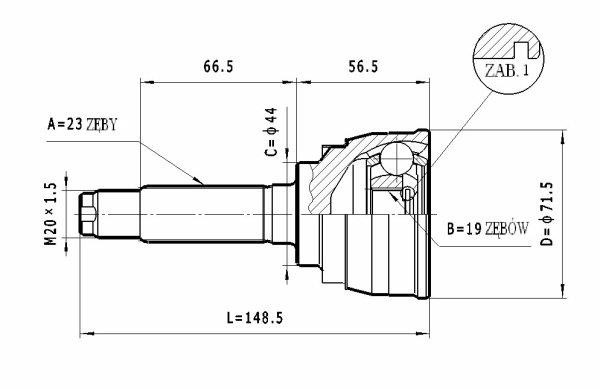 Statim C.003 Шарнір рівних кутових швидкостей (ШРКШ) C003: Купити в Україні - Добра ціна на EXIST.UA!