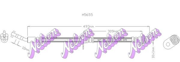 Kawe H5655 Гальмівний шланг H5655: Купити в Україні - Добра ціна на EXIST.UA!