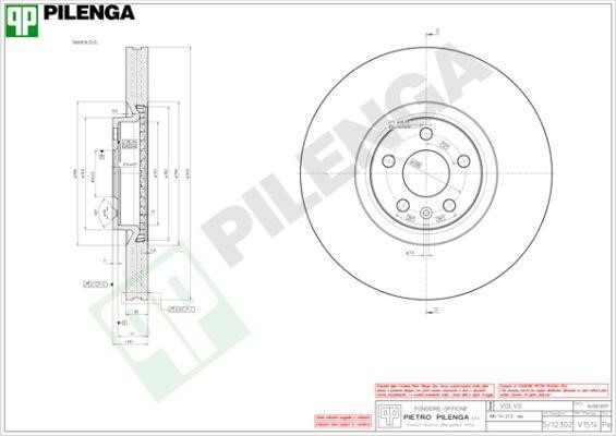 Pilenga V1514 Диск гальмівний передній вентильований V1514: Купити в Україні - Добра ціна на EXIST.UA!