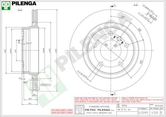 Pilenga V129 Диск гальмівний задній вентильований V129: Купити в Україні - Добра ціна на EXIST.UA!
