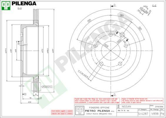 Pilenga V898 Диск гальмівний задній вентильований V898: Купити в Україні - Добра ціна на EXIST.UA!