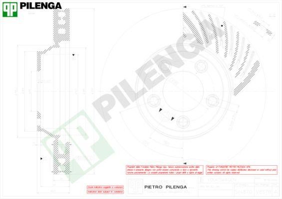 Pilenga V857R Диск гальмівний передній вентильований V857R: Купити в Україні - Добра ціна на EXIST.UA!