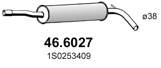 Asso 46.6027 Проміжний глушник 466027: Купити в Україні - Добра ціна на EXIST.UA!