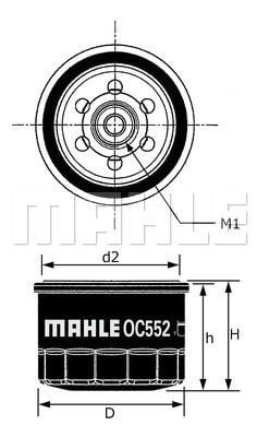 Mahle Original OC 552 Фільтр масляний OC552: Приваблива ціна - Купити в Україні на EXIST.UA!