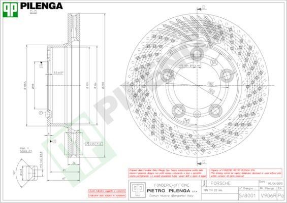 Pilenga V906R Диск гальмівний передній вентильований V906R: Купити в Україні - Добра ціна на EXIST.UA!