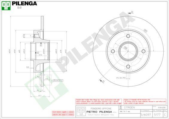 Pilenga 5177 Диск гальмівний задній невентильований 5177: Приваблива ціна - Купити в Україні на EXIST.UA!