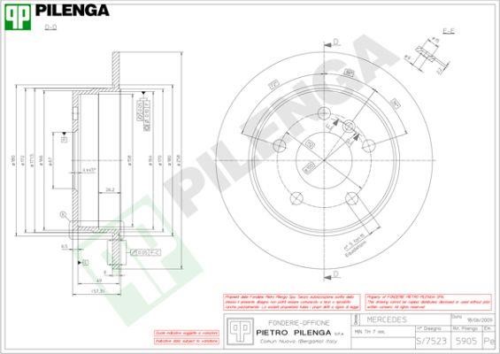 Pilenga 5905 Диск гальмівний задній невентильований 5905: Купити в Україні - Добра ціна на EXIST.UA!