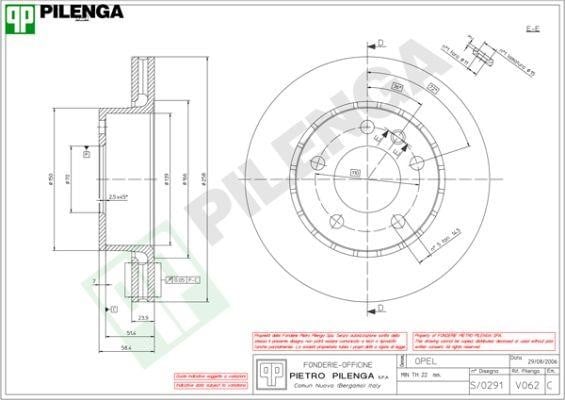 Pilenga V062 Диск гальмівний передній вентильований V062: Купити в Україні - Добра ціна на EXIST.UA!