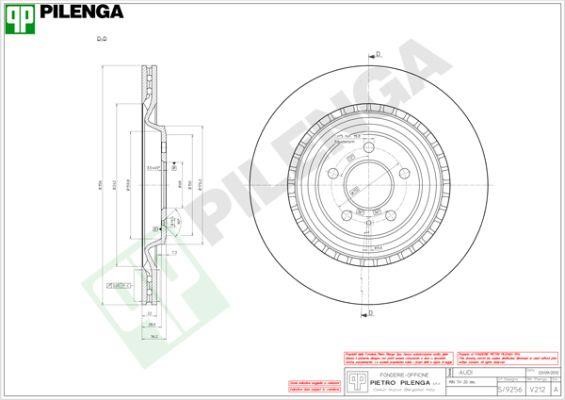 Pilenga V212 Диск гальмівний задній вентильований V212: Купити в Україні - Добра ціна на EXIST.UA!