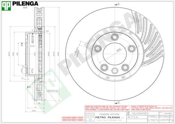 Pilenga V997R Диск гальмівний передній вентильований V997R: Купити в Україні - Добра ціна на EXIST.UA!