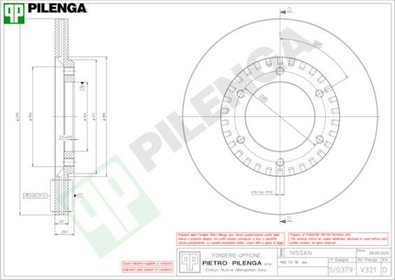 Pilenga V321 Диск гальмівний передній вентильований V321: Приваблива ціна - Купити в Україні на EXIST.UA!