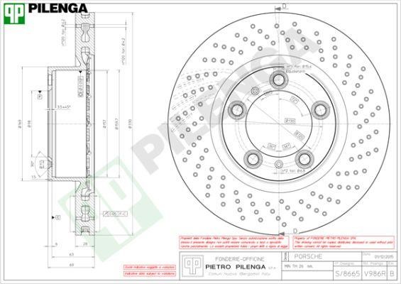 Pilenga V986R Диск гальмівний передній вентильований V986R: Купити в Україні - Добра ціна на EXIST.UA!