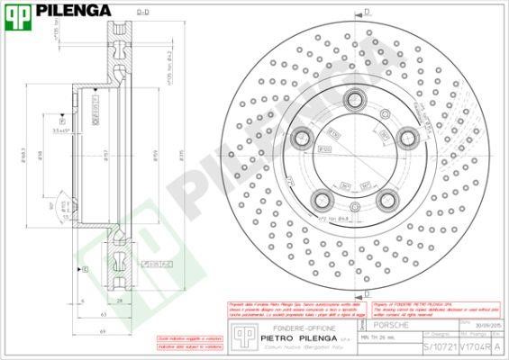 Pilenga V1704R Диск гальмівний передній вентильований V1704R: Купити в Україні - Добра ціна на EXIST.UA!