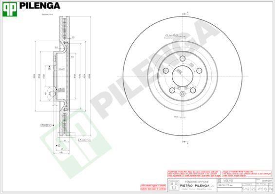 Pilenga V1515 Диск гальмівний передній вентильований V1515: Купити в Україні - Добра ціна на EXIST.UA!