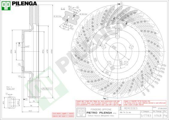 Pilenga V948 Диск гальмівний передній вентильований V948: Купити в Україні - Добра ціна на EXIST.UA!