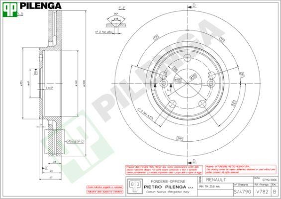 Pilenga V782 Диск гальмівний передній вентильований V782: Купити в Україні - Добра ціна на EXIST.UA!