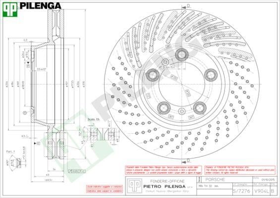 Pilenga V904L Диск гальмівний передній вентильований V904L: Купити в Україні - Добра ціна на EXIST.UA!