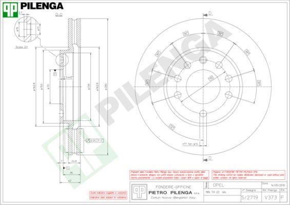 Pilenga V373 Диск гальмівний передній вентильований V373: Купити в Україні - Добра ціна на EXIST.UA!